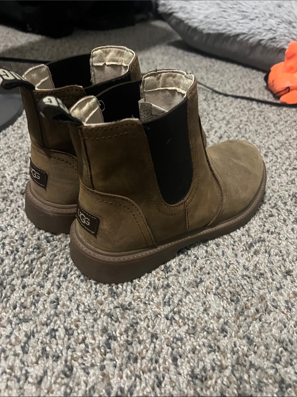 UGG Kids Brown Chelsea Boots with Black Panels